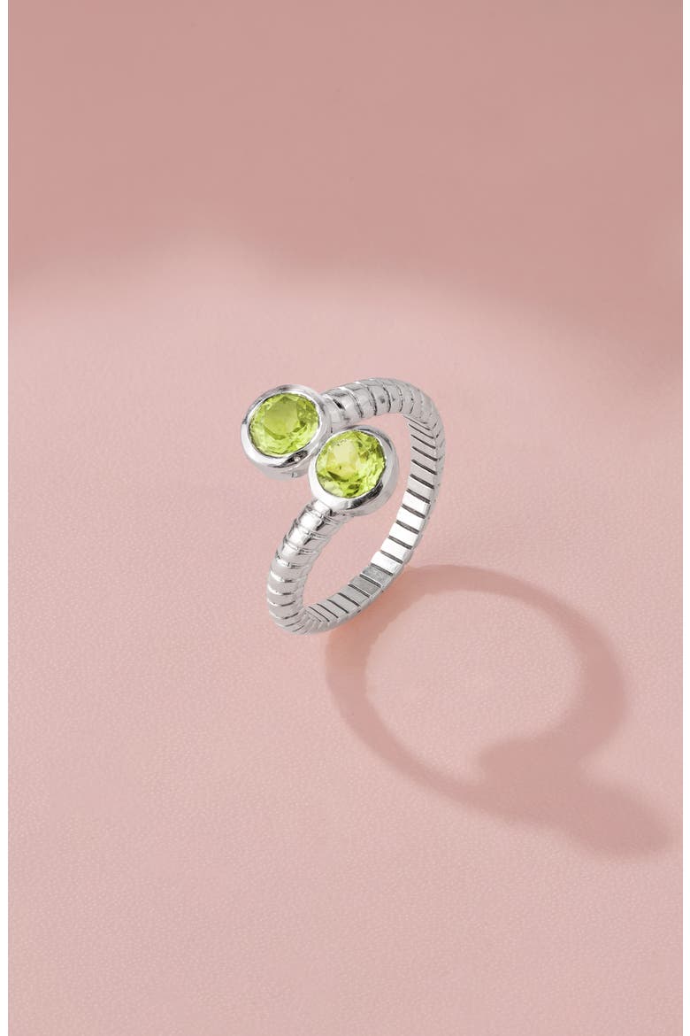 Sterling Silver Bypass Ring, Alternate, color, GREEN