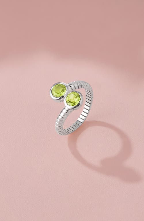 Ys Gems Sterling Silver Bypass Ring In Green