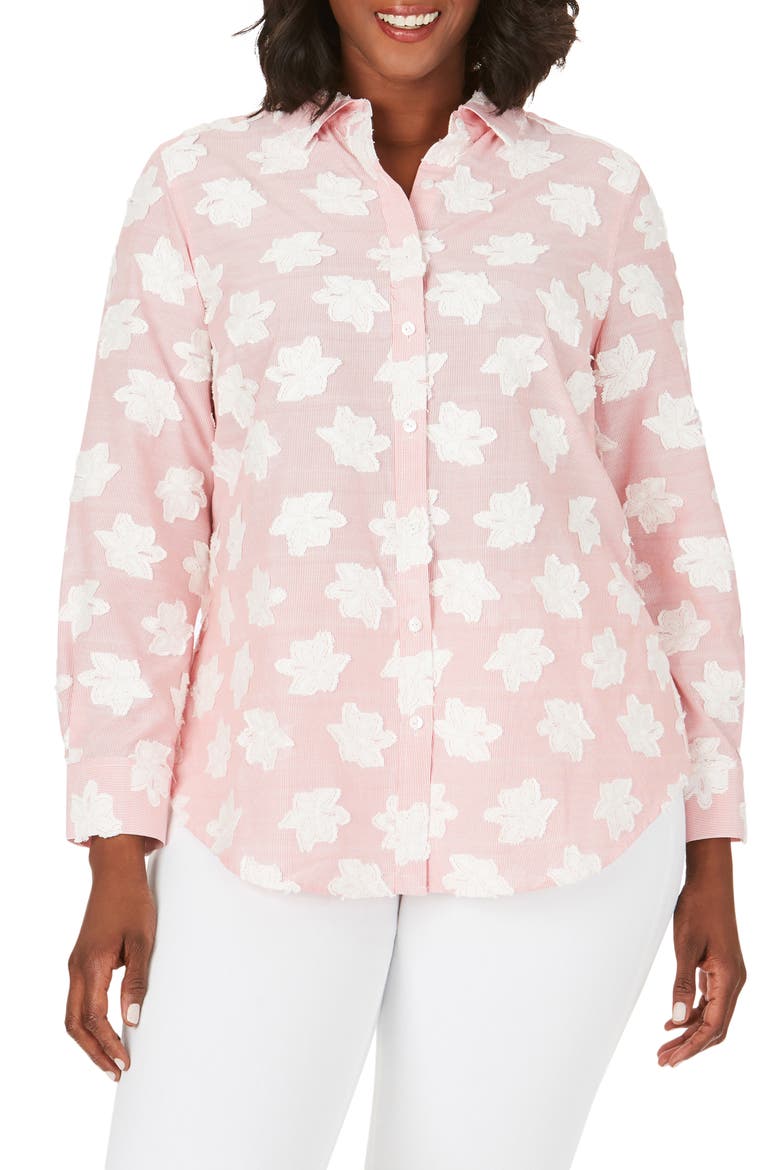 Havana Clipped Floral Shirt, Main, color, DESERT ROSE
