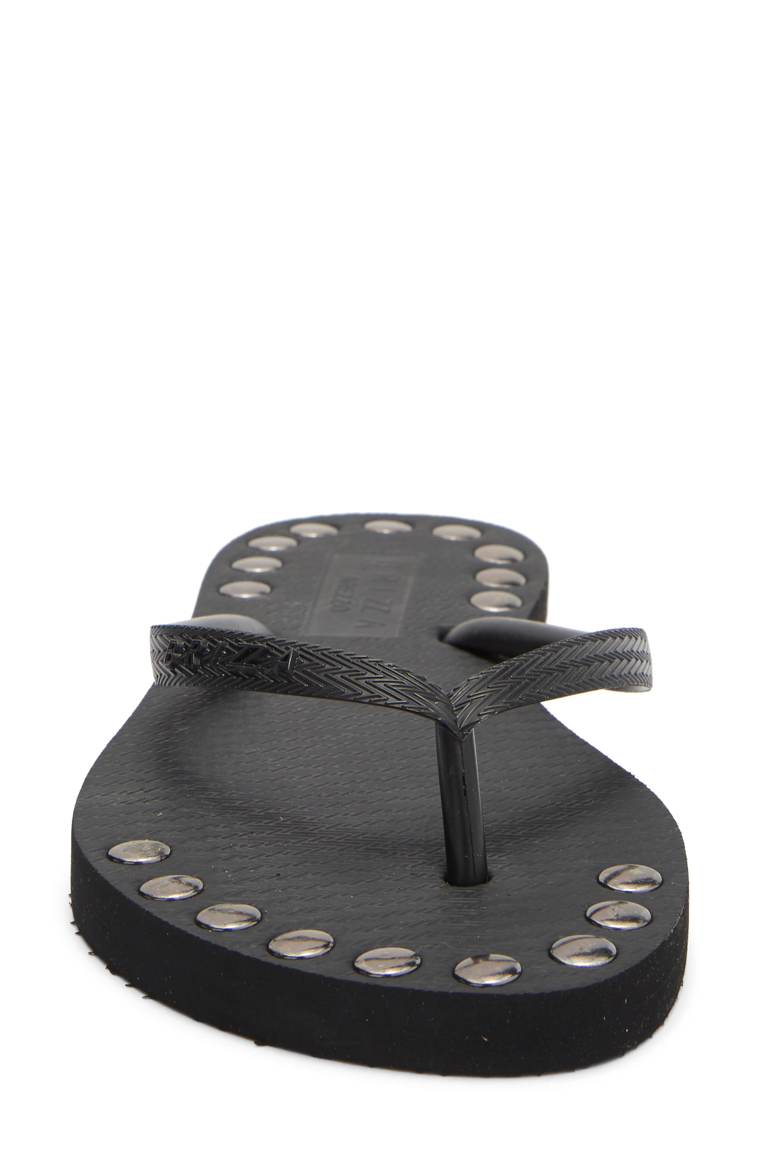 Studded Flip Flop, Alternate, color, BLACK