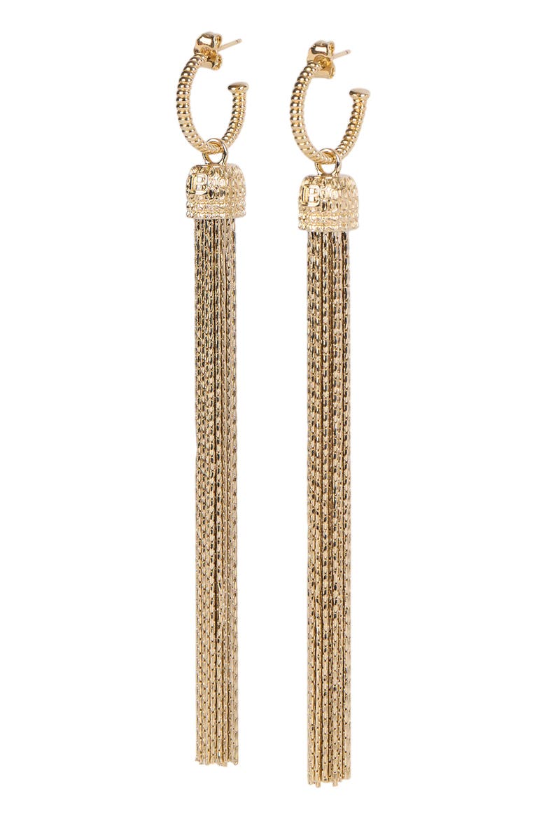 Brass Tassel Earrings, Alternate, color, gold