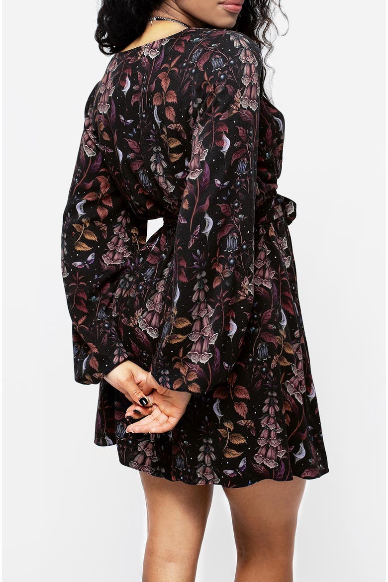 Foxglove Mini Wrap Dress, Alternate, color, Black