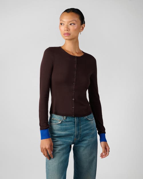 Weworewhat Fine Knit Cardigan In Brown
