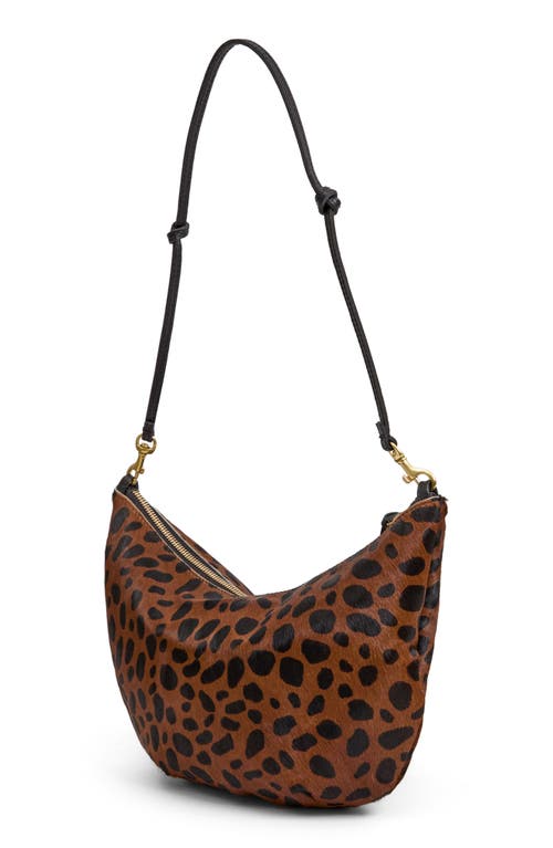 Clare V . Lune Denim Suede Shoulder Bag In Animal Print