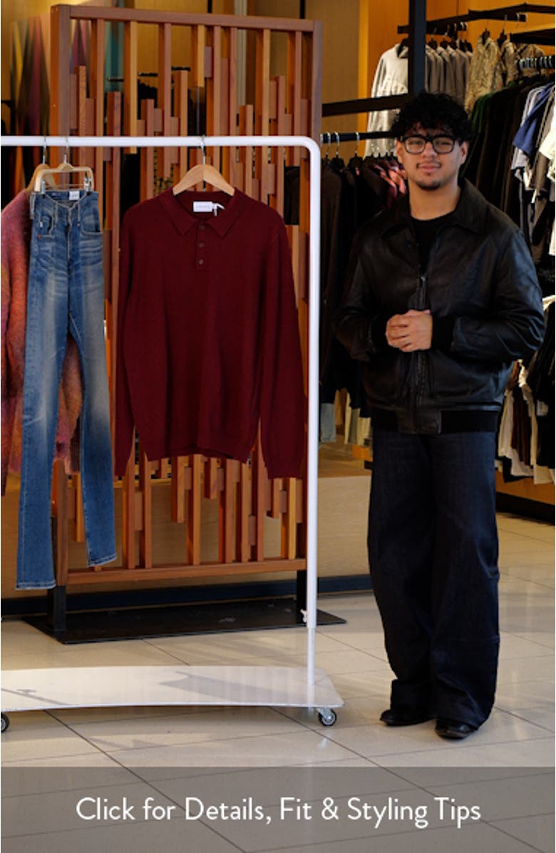 Long Sleeve Cotton & Wool Polo Sweater, sales video thumbnail