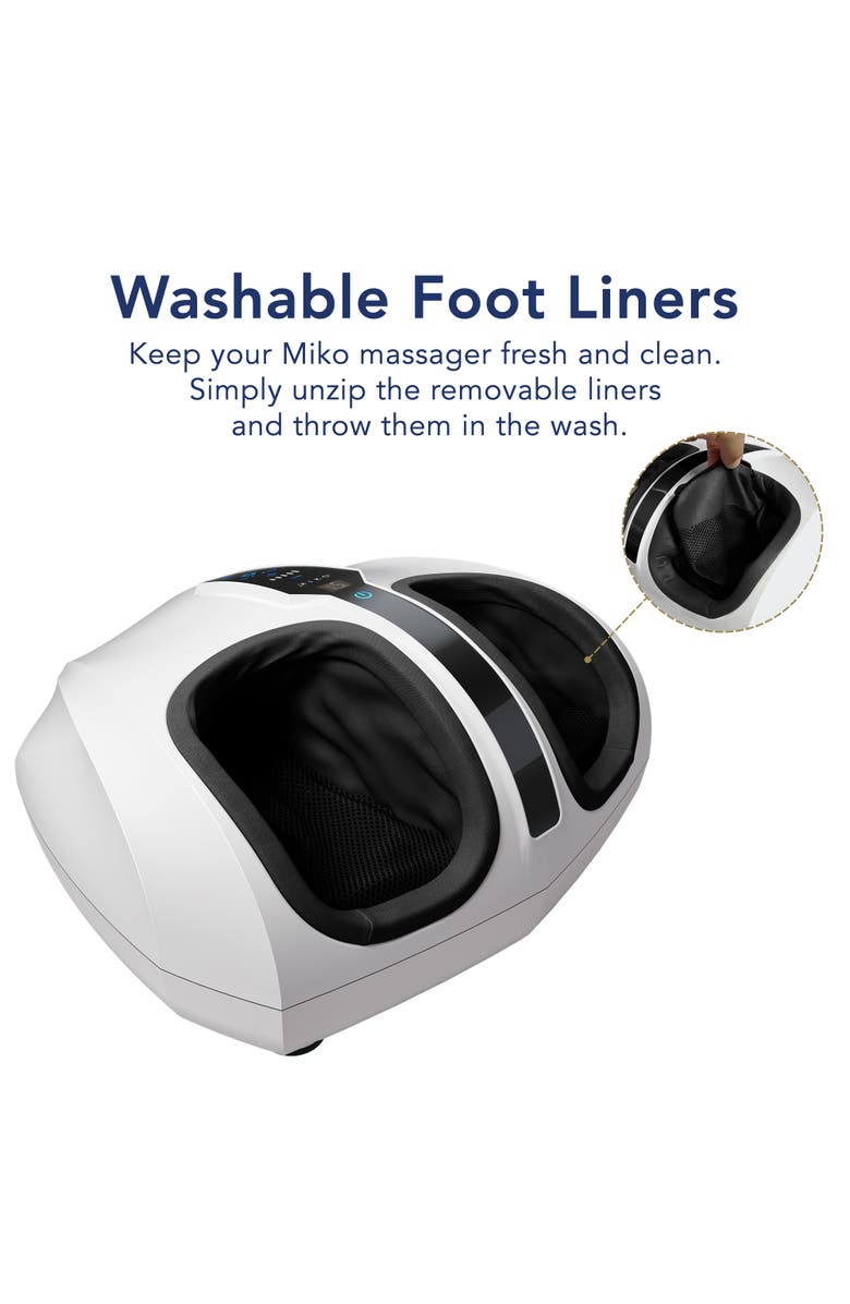 MIKO Shiatsu Foot Massager with Heat, LCD Display, Alternate, color, White
