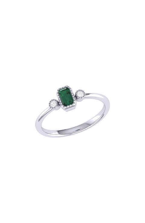 La Vie Emerald & Diamond Ring - 0.04ct.