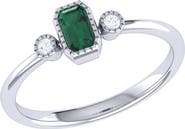 LuvMyJewelry La Vie Emerald & Diamond Ring - 0.04ct.