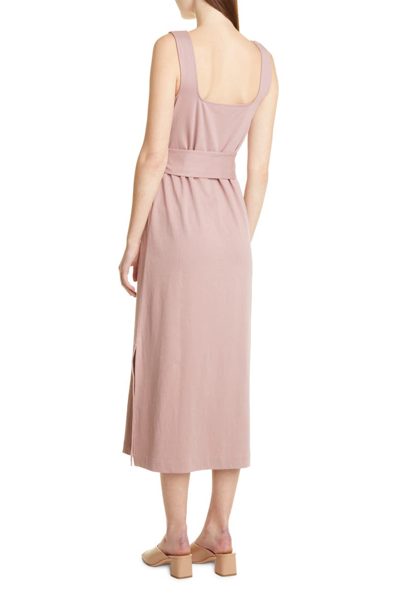 Belted Square Neck Midi Dress, Alternate, color, DK MAUVE ORCHID
