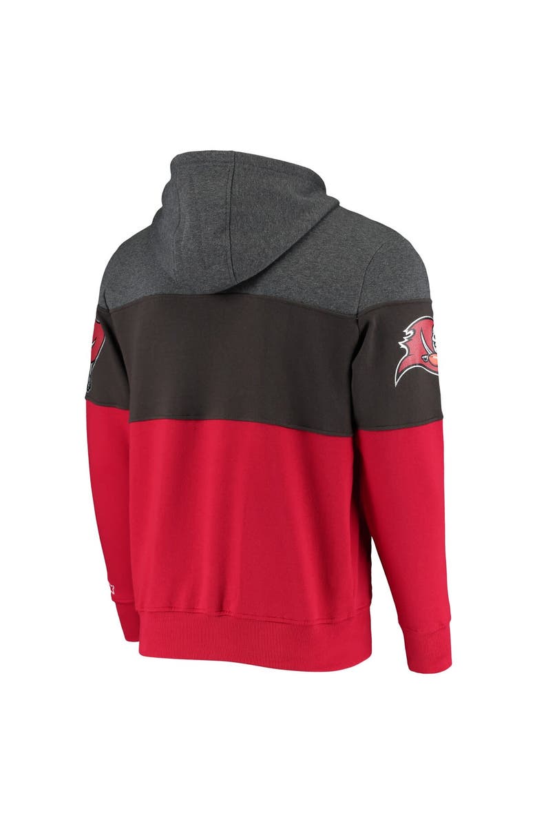 STARTER Men's Starter Heathered Pewter/Red Tampa Bay Buccaneers Extreme Fireballer Pullover Hoodie, Alternate, color, Pewter