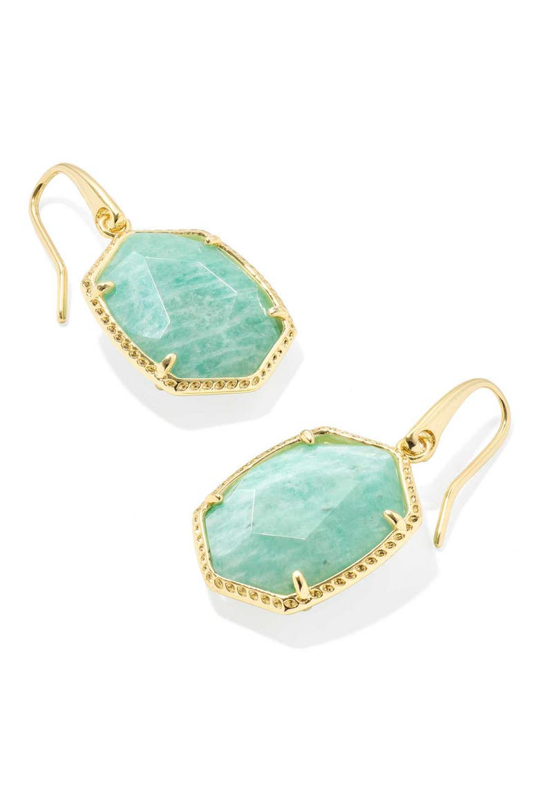 Daphne Frame Stone Drop Earrings, Alternate, color, GOLD TEAL AMAZONITE