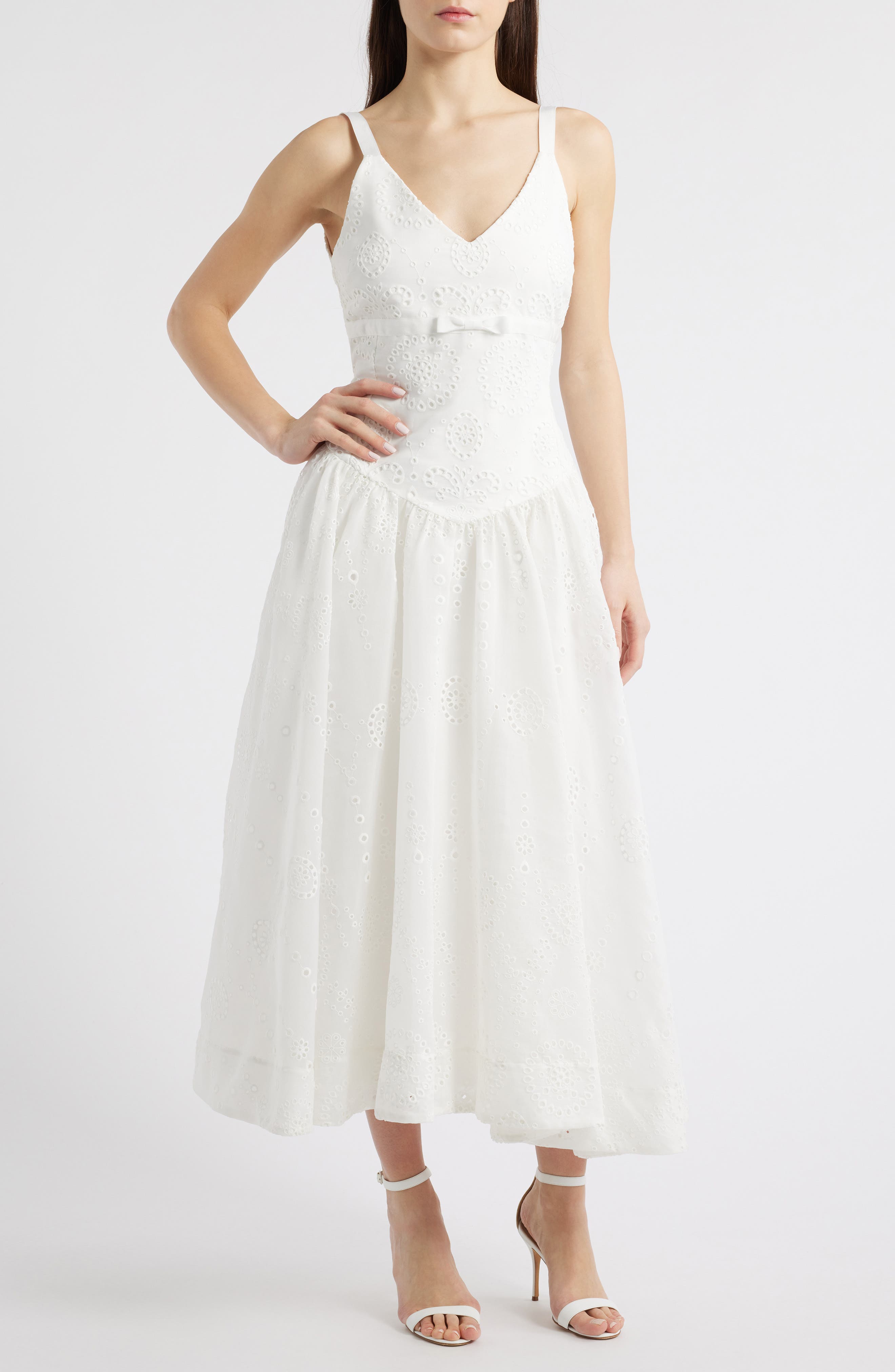 LIKELY Breena Eyelet Midi Sundress