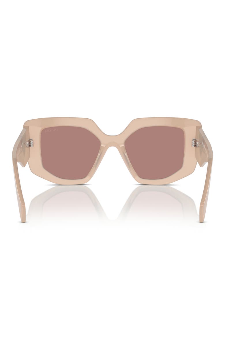 50mm Geometric Sunglasses, Alternate, color, LITE BROWN