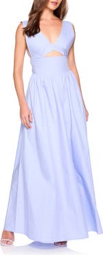 Susana Monaco Cutout Detail Cotton Poplin Maxi Dress