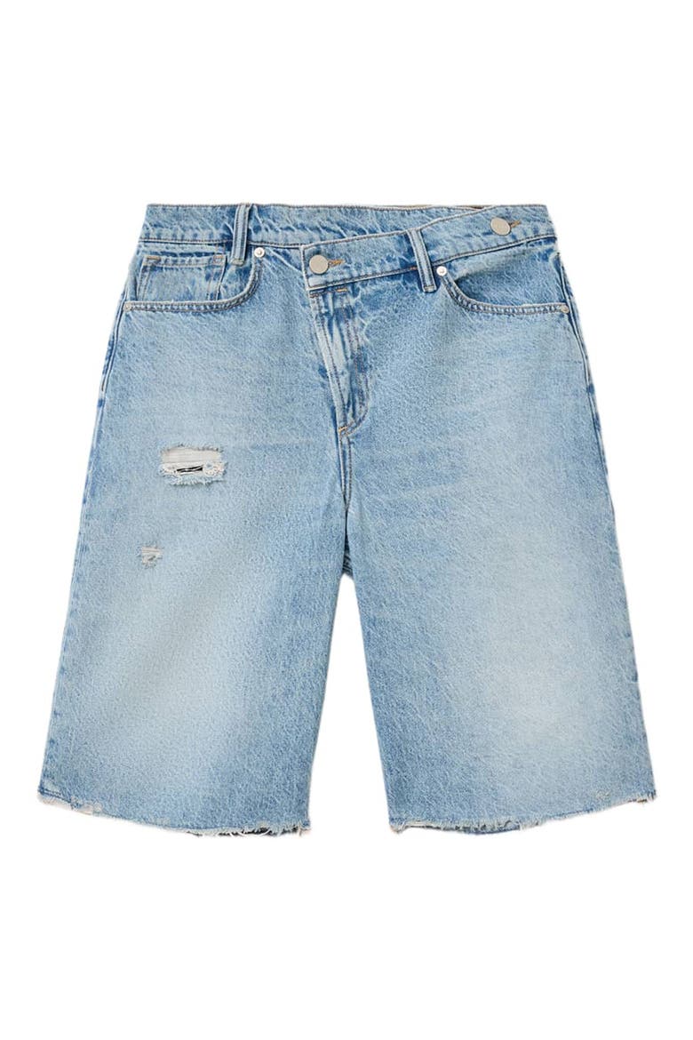 Aki Crossover Denim Shorts, Alternate, color, DESTROY LIGHT BLUE