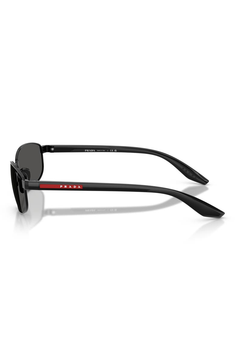 Prada Linea Rossa 58mm Oval Sunglasses, Alternate, color, Black / Dark Grey