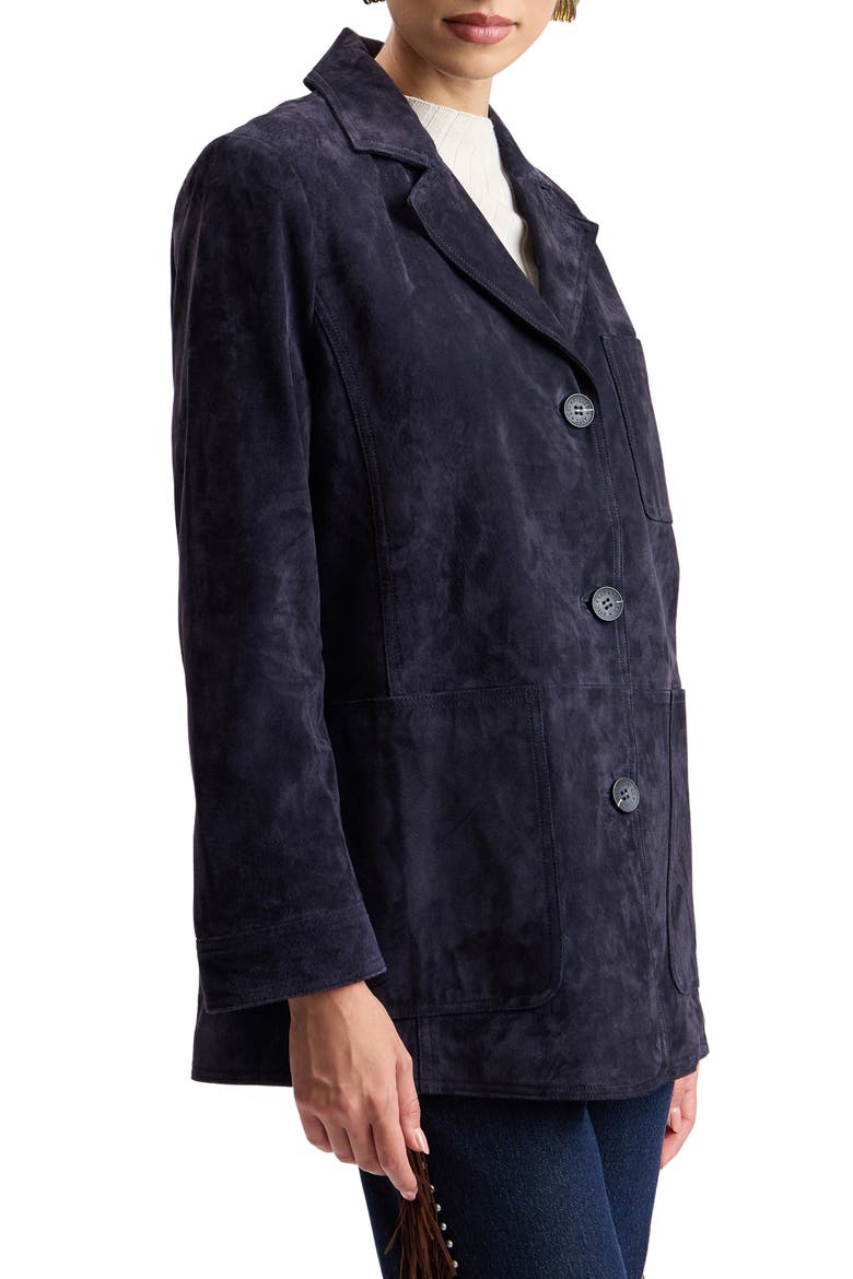 Suede Boyfriend Blazer, Alternate, color, IMPERIAL