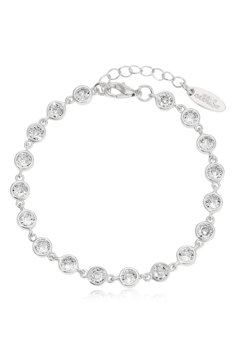 Ettika Everyday Crystal Link Bracelet, Main, color, Silver