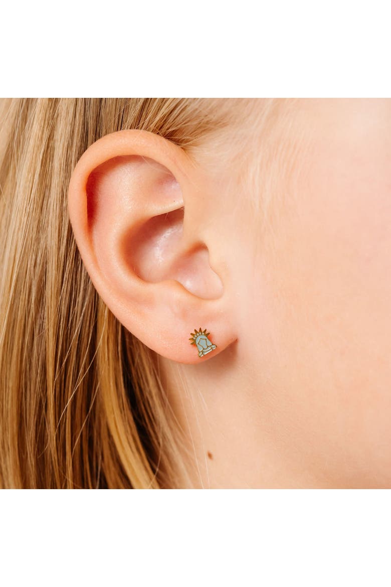 Lady Liberty Stud Earrings, Alternate, color, Blue