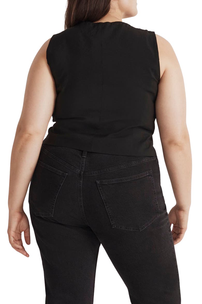 Katrina Crop Vest Top, Alternate, color, TRUE BLACK