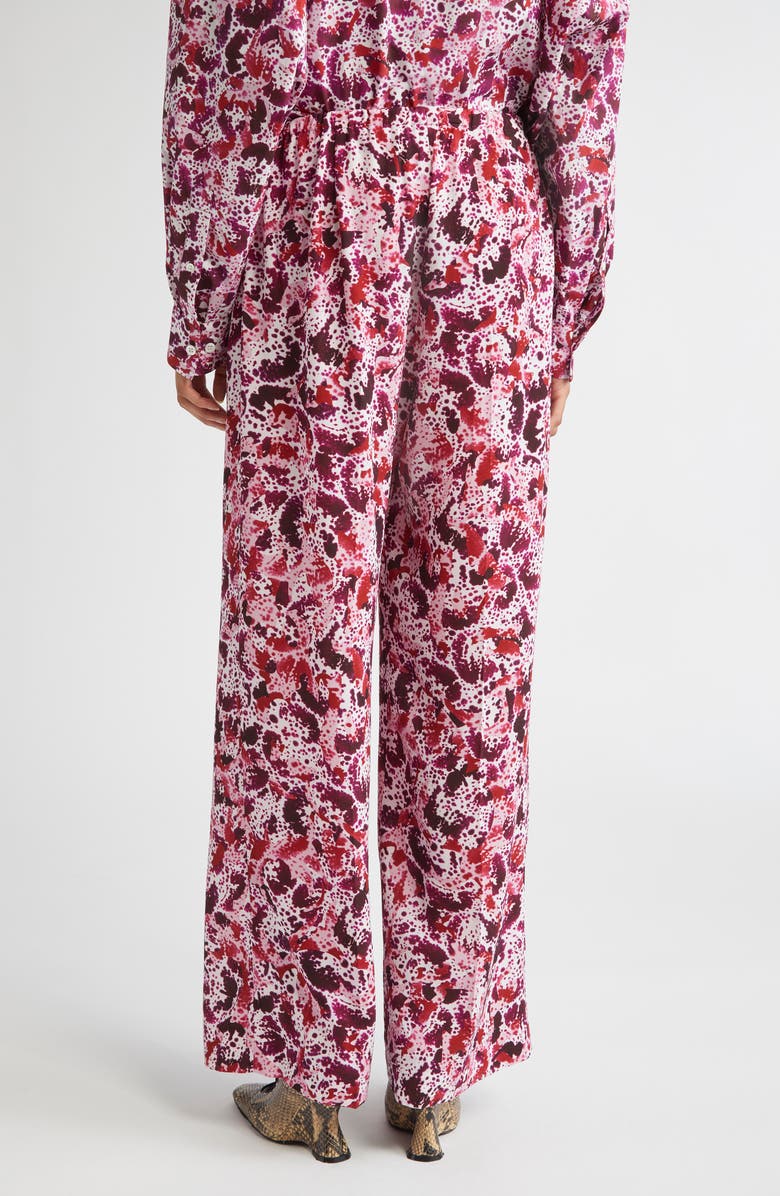 Dries Van Noten Orchid Petal Crepe Drawstring Straight Leg Pants, Alternate, color, Fuchsia