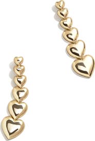 BaubleBar Heart Linear Drop Earrings