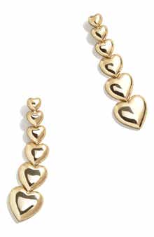 BaubleBar Heart Linear Drop Earrings