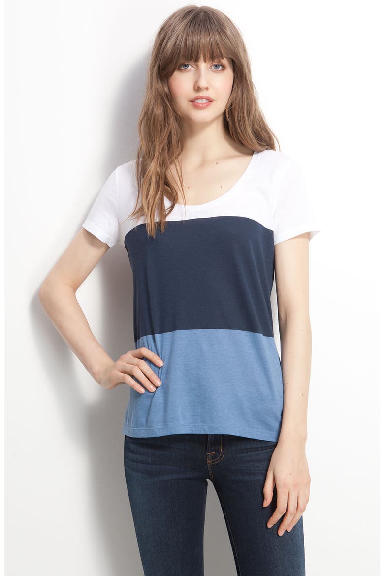Short Sleeve Colorblock Jersey Tee, Main, color, NAVY ECLIPSE STRIPE