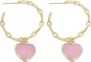 Panacea Heart Drop Hoop Earrings