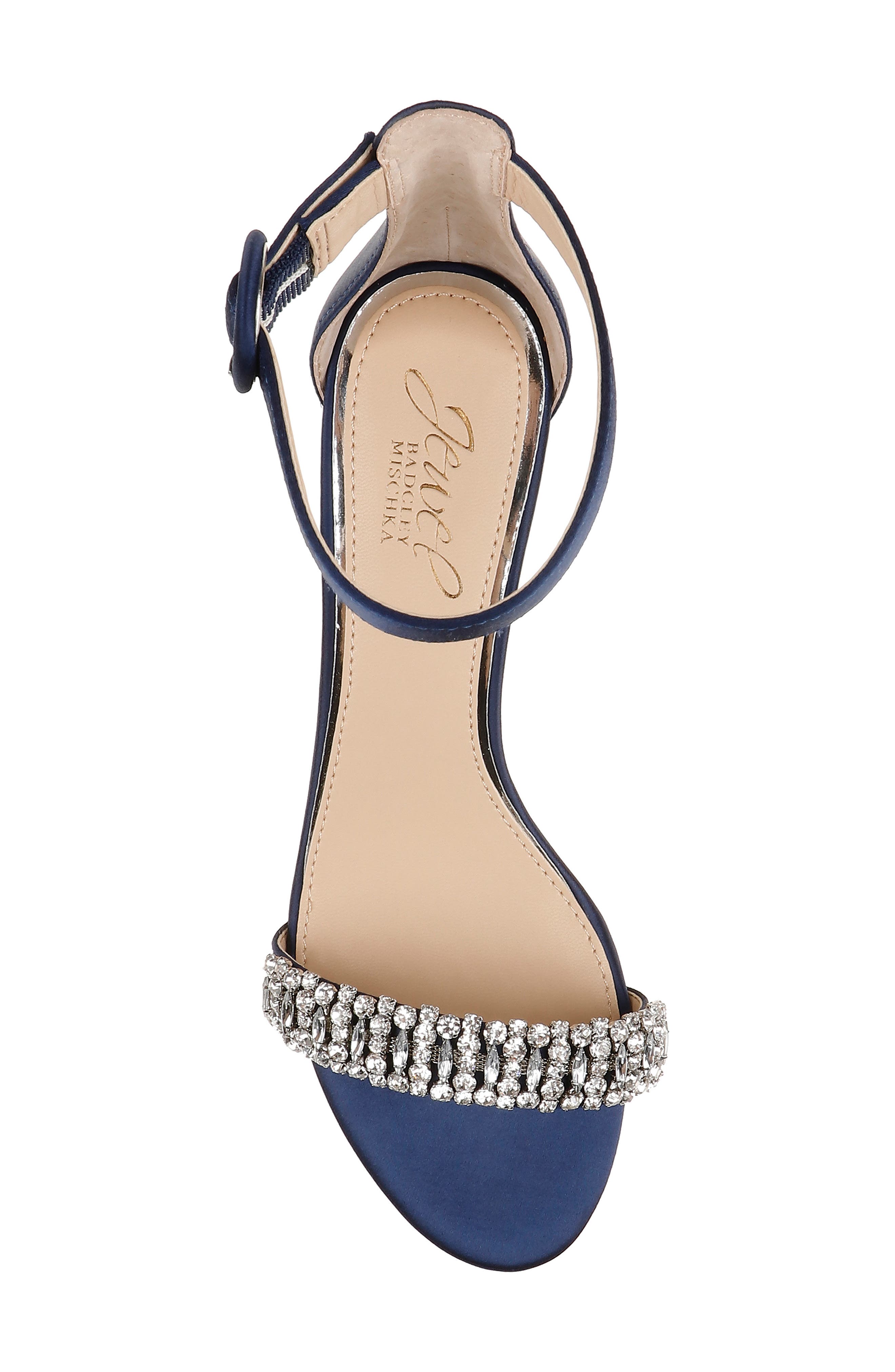 Jewel Badgley Mischka James Sandal, Alternate, color, Navy
