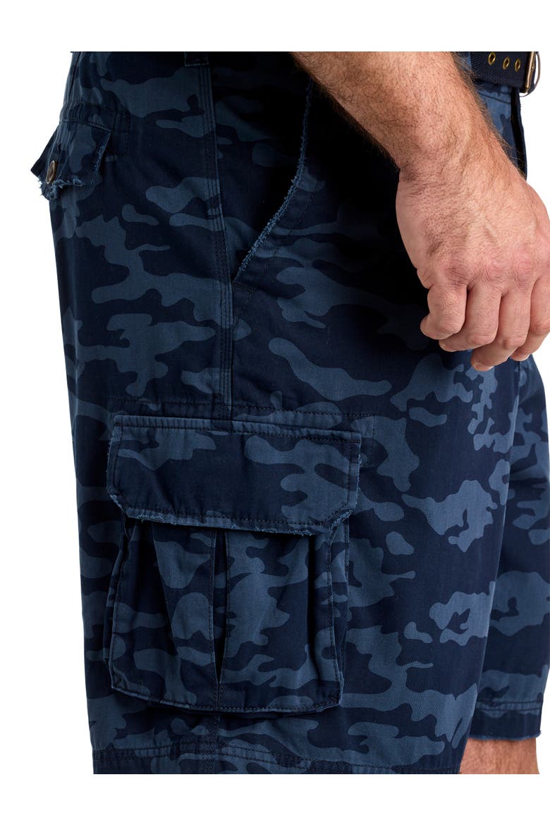 Big & Tall Belted Cargo Shorts, Alternate, color, SAPPHIRE CAMO