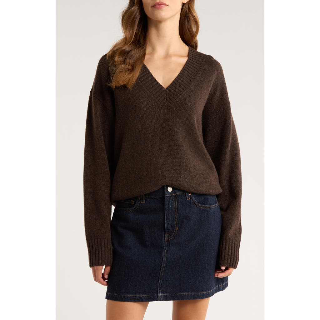 Reformation Jadey Oversize Cashmere Sweater In Brown