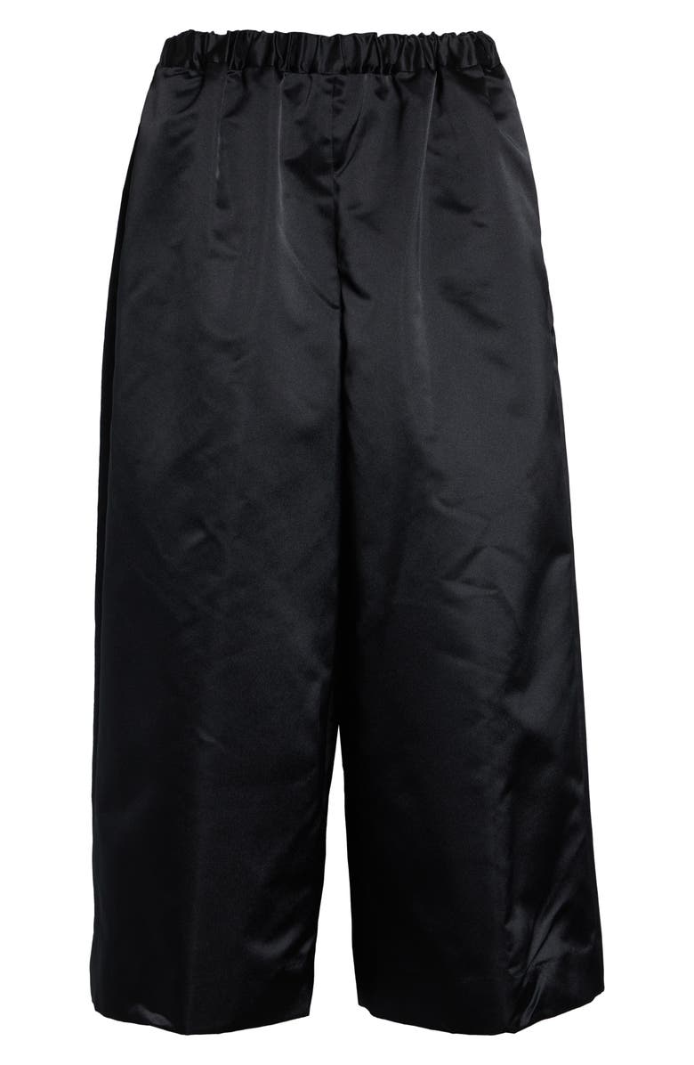 Comme des Garçons Crop Satin Wide Leg Pants, Main, color, Black