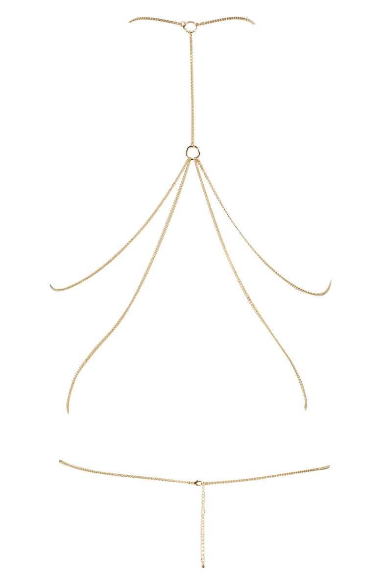 Hunkemöller Golden Metal Mesh Bralette & Body Chain, Alternate, color,