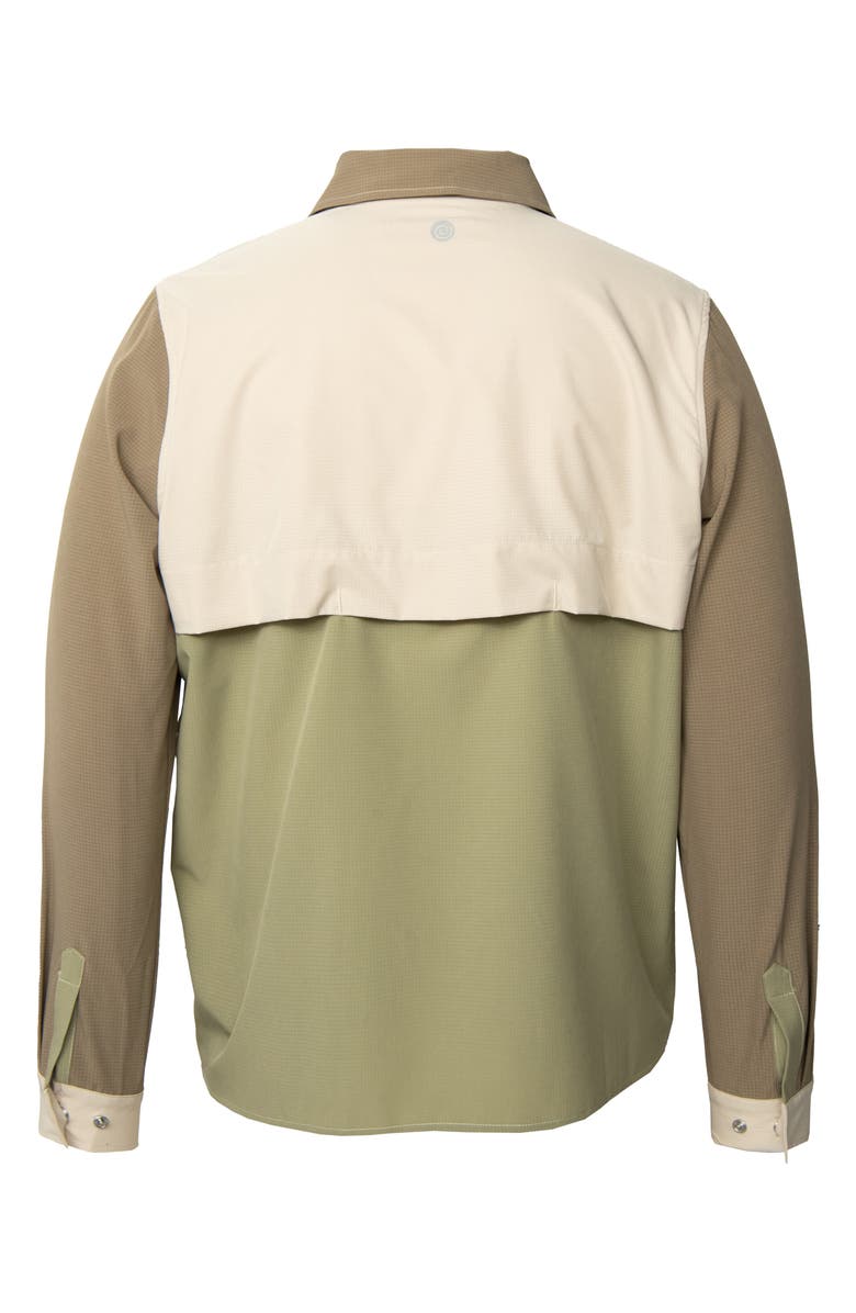 Round Two Colorblock Ripstop Tech Button-Up Shirt, Alternate, color,