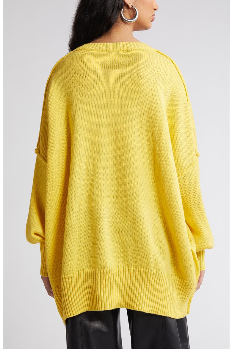 Smile Oversize Sweater, Alternate, color, YELLOW