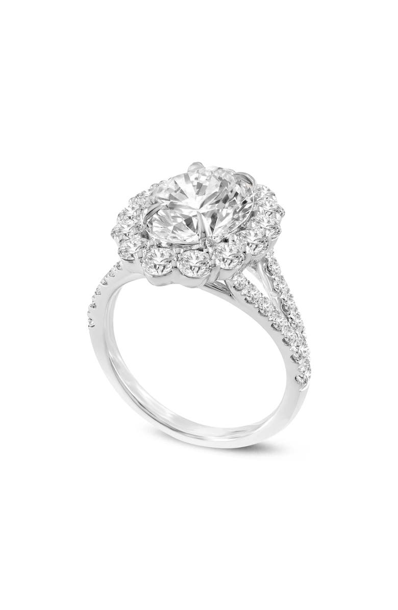 LuvMyJewelry Sabina 14K White Gold Oval Lab Grown Diamond Halo Engagement Ring - 4.7 Ct, Main, color, 14K White Gold
