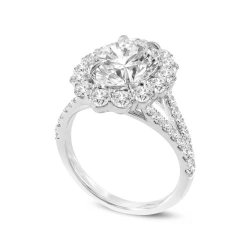 Luvmyjewelry Sabina 14k White Gold Oval Lab Grown Diamond Halo Engagement Ring In 14k White Gold