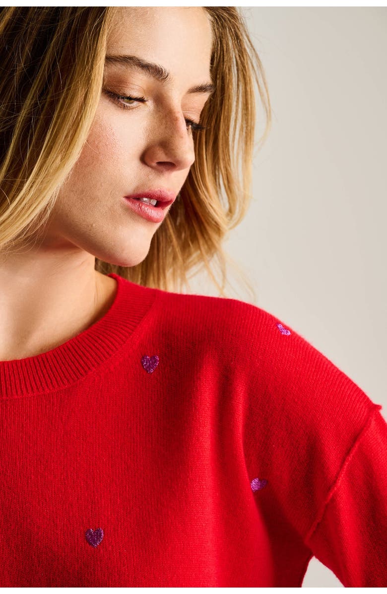 Lisa Todd Call It Love Cashmere Heart Sweater, Alternate, color, Risky Red