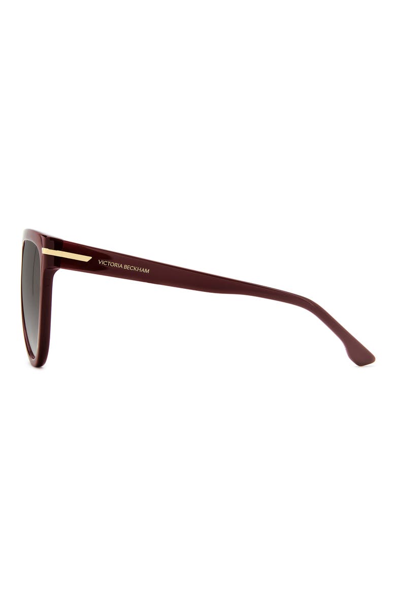 60mm Flat Top Square Sunglasses, Alternate, color, BURGUNDY/ DARK GREY SF