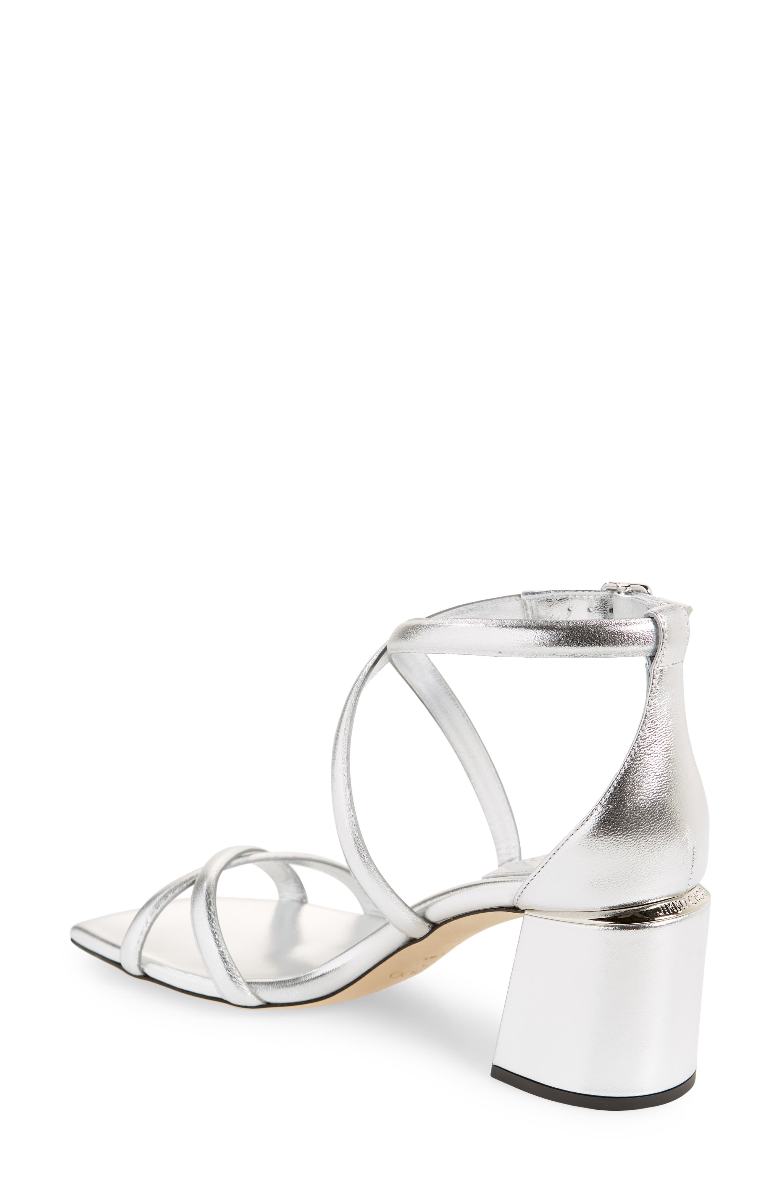 Jimmy Choo Rheea Metallic Block Heel Sandal, Alternate, color, 