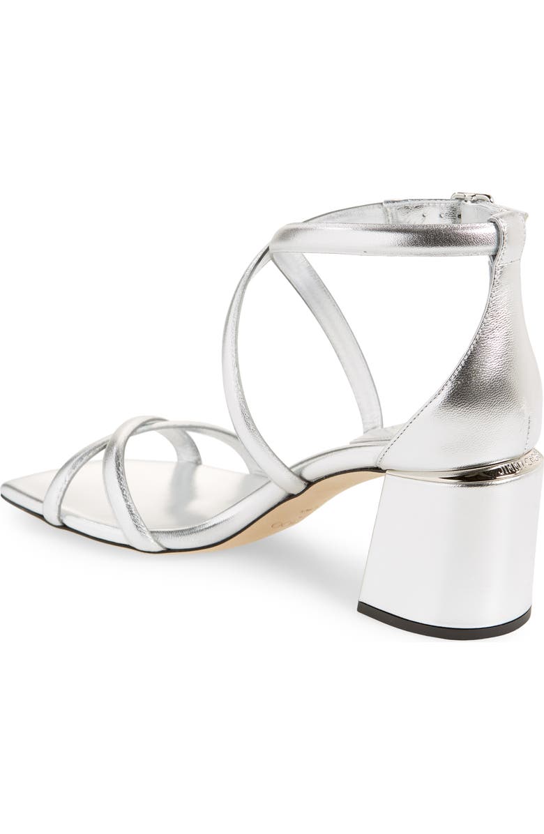 Jimmy Choo Rheea Metallic Block Heel Sandal, Alternate, color,
