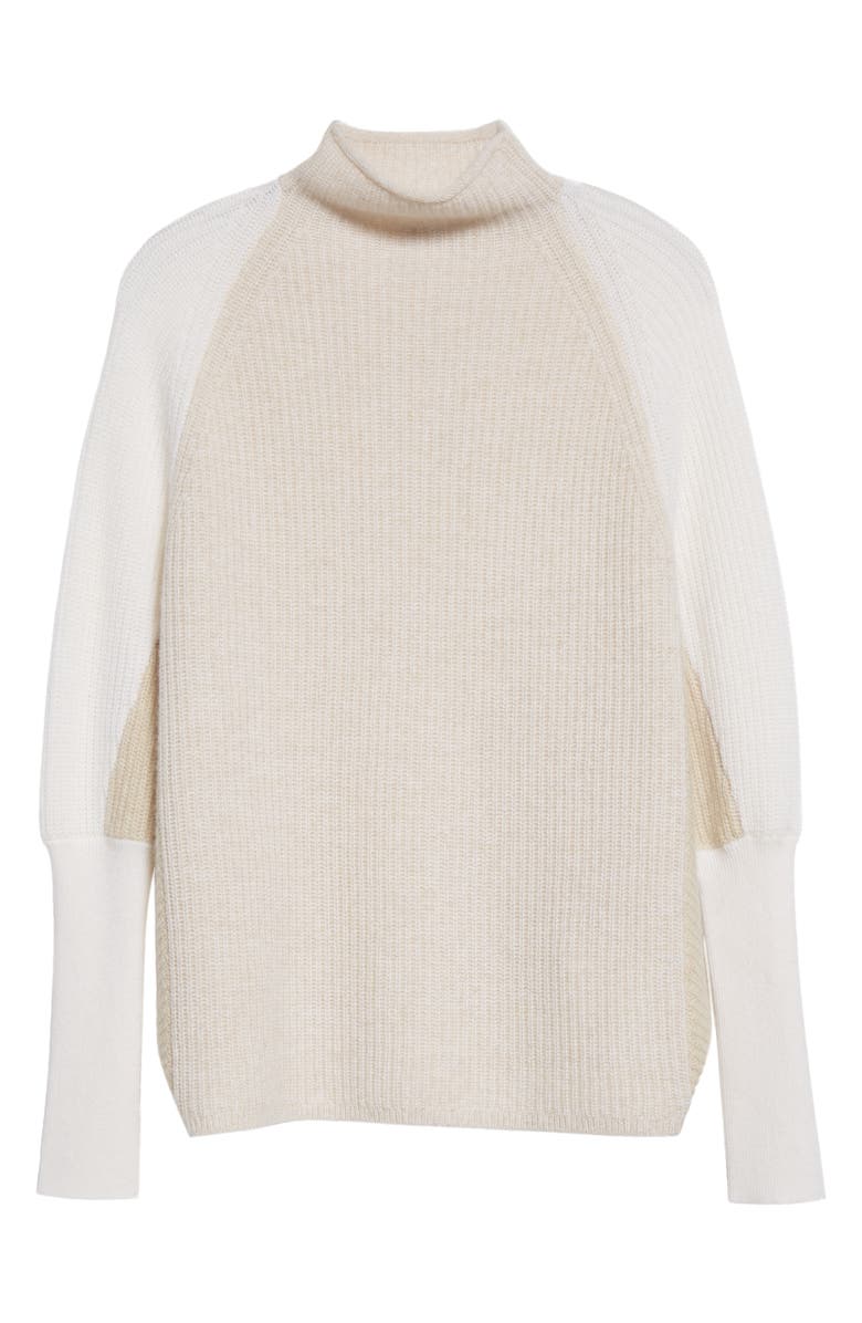 Club Monaco Emma Colorblock Mock Neck Cashmere Sweater, Alternate, color,