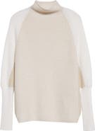 Club Monaco Emma Colorblock Mock Neck Cashmere Sweater