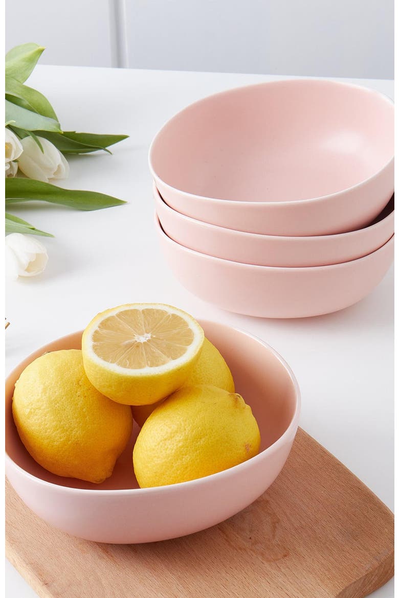 Delilah Porcelain 6-Piece Bowl Set, Alternate, color, Terracotta