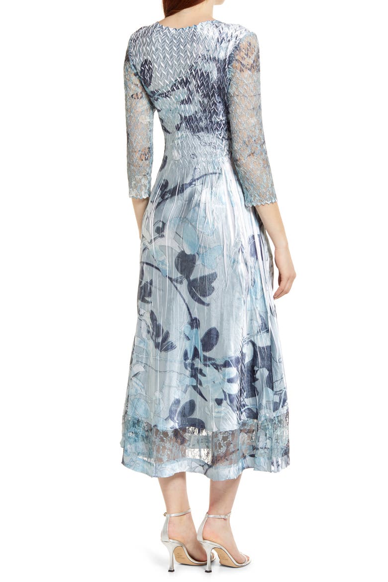 Lace Sleeve Charmuse Midi Cocktail Dress, Alternate, color, GREY VINE