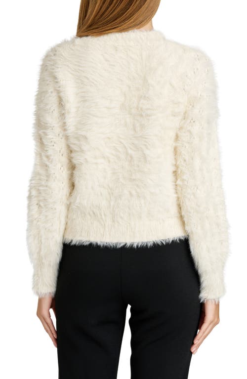 Wayf Kat Fuzzy Cardigan In White