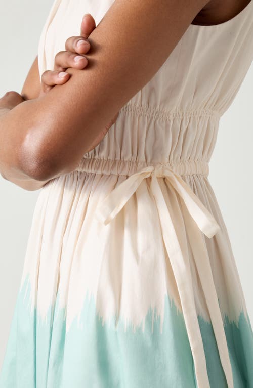 Lk Bennett Viola Dip Dye Print Tie Waist Midi Dress In Ecru Multi