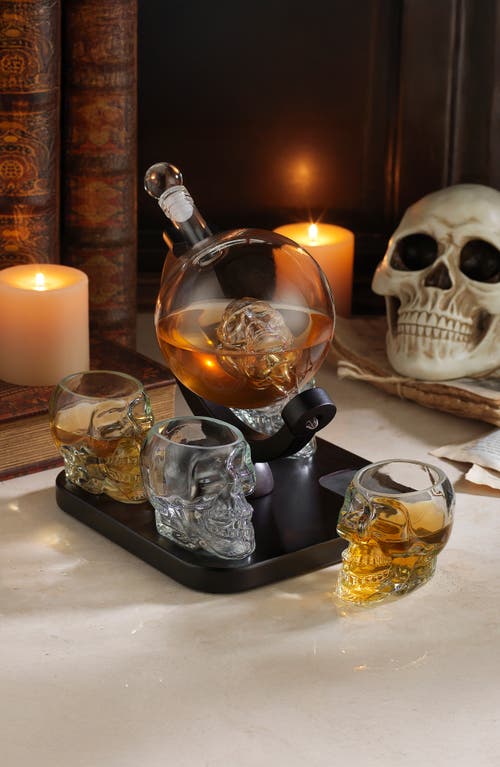 Godinger Skull 5-piece Decanter Set In Transparent