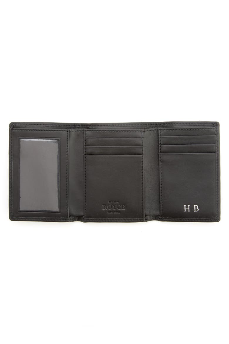 Personalized Trifold Wallet, Alternate, color, BLACK- DEBOSS